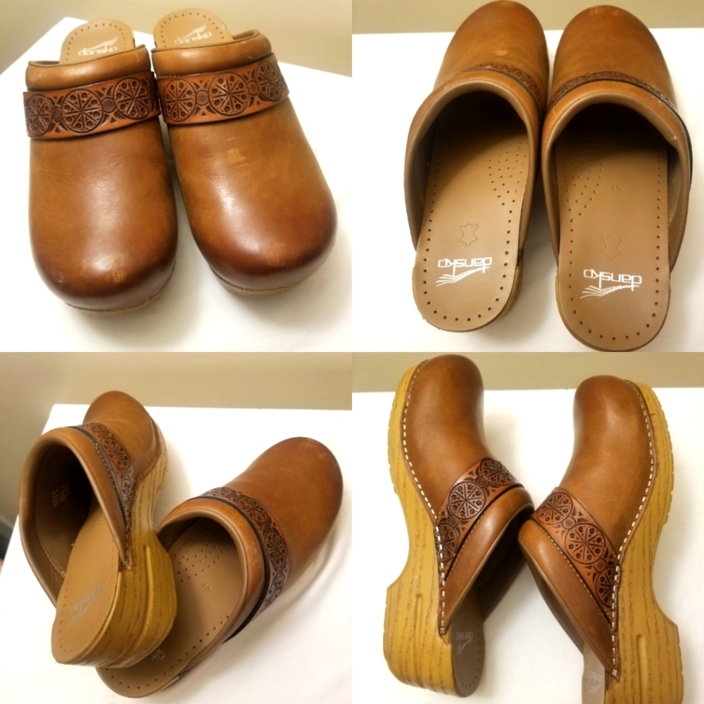 Dansko Brown Leather Mules - Size:41